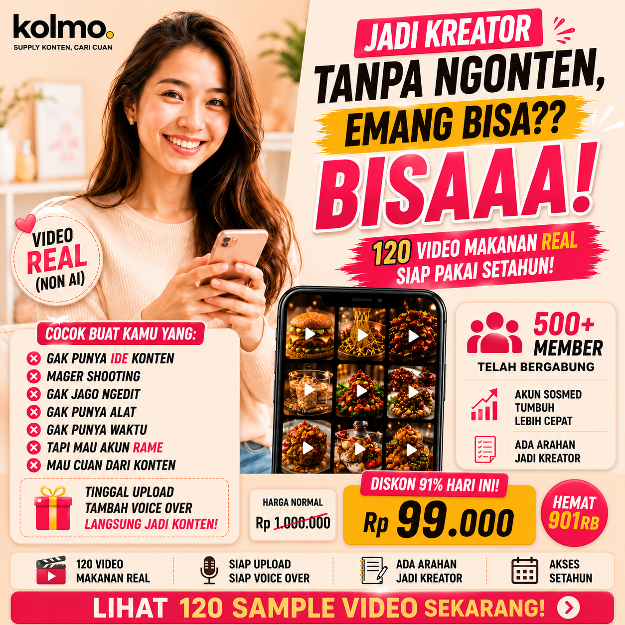 KOLMO before after food vlogger